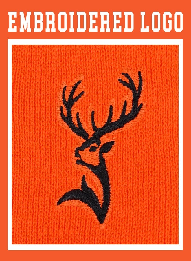 singwe Hunting Beanie Blaze Orange Knit Hat Outdoor Winter Hats Deer Hunter Cuffed Beanie for Men Women - Image 2